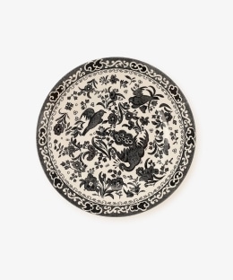 プレート 17.5cm/ブラックリーガルピーコック/Burleigh