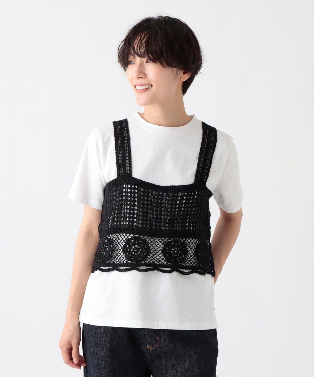 Tシャツ・カットソー クロシェ風ビスチェ&プルオーバーセット