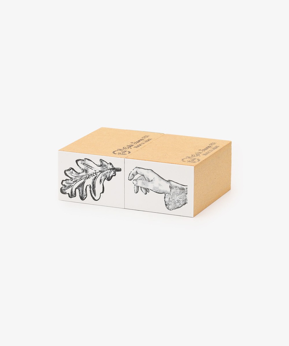 文房具・ステーショナリー小物 手と葉っぱスタンプ/gobe stamp