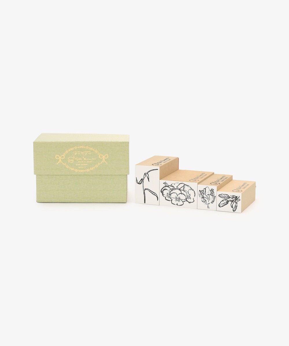文房具・ステーショナリー小物 フラワースタンプセット/gobe stamp