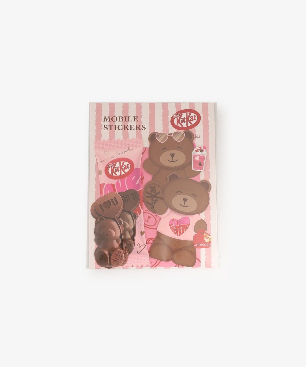 スマホケース・アクセサリー モバイルステッカーセット/KITKAT ハートフルベアー
