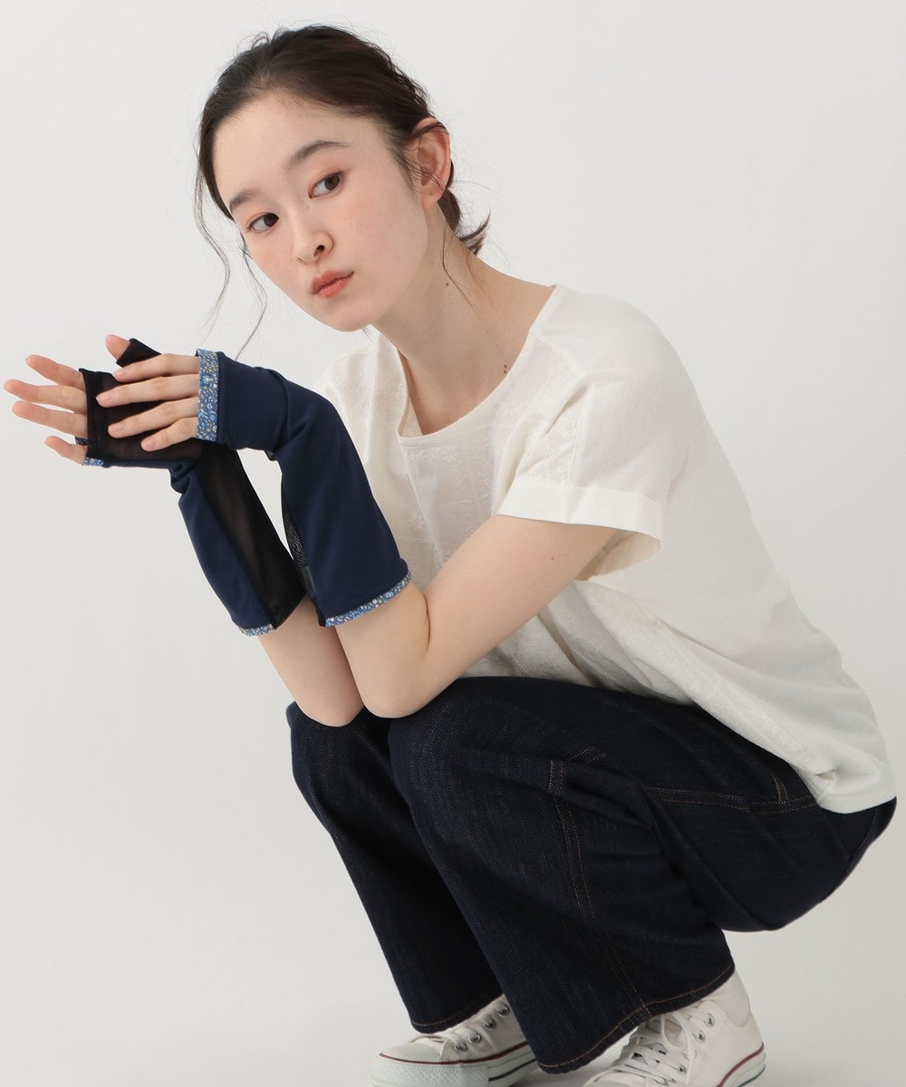 グローブ・手袋 【UVカット 接触冷感 内側メッシュ】ショートアームカバー/リバティプリント