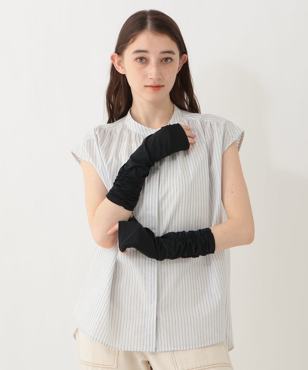グローブ・手袋 【UVカット 接触冷感】シャーリング ショートアームカバー