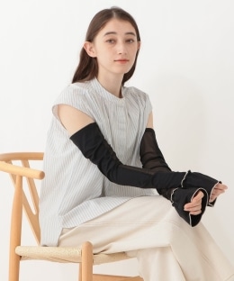 【UVカット 接触冷感 内側メッシュ】ペプラム ロングアームカバー