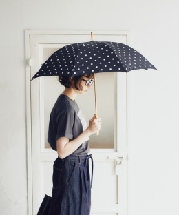 ドットプリント晴雨兼用長傘 日傘