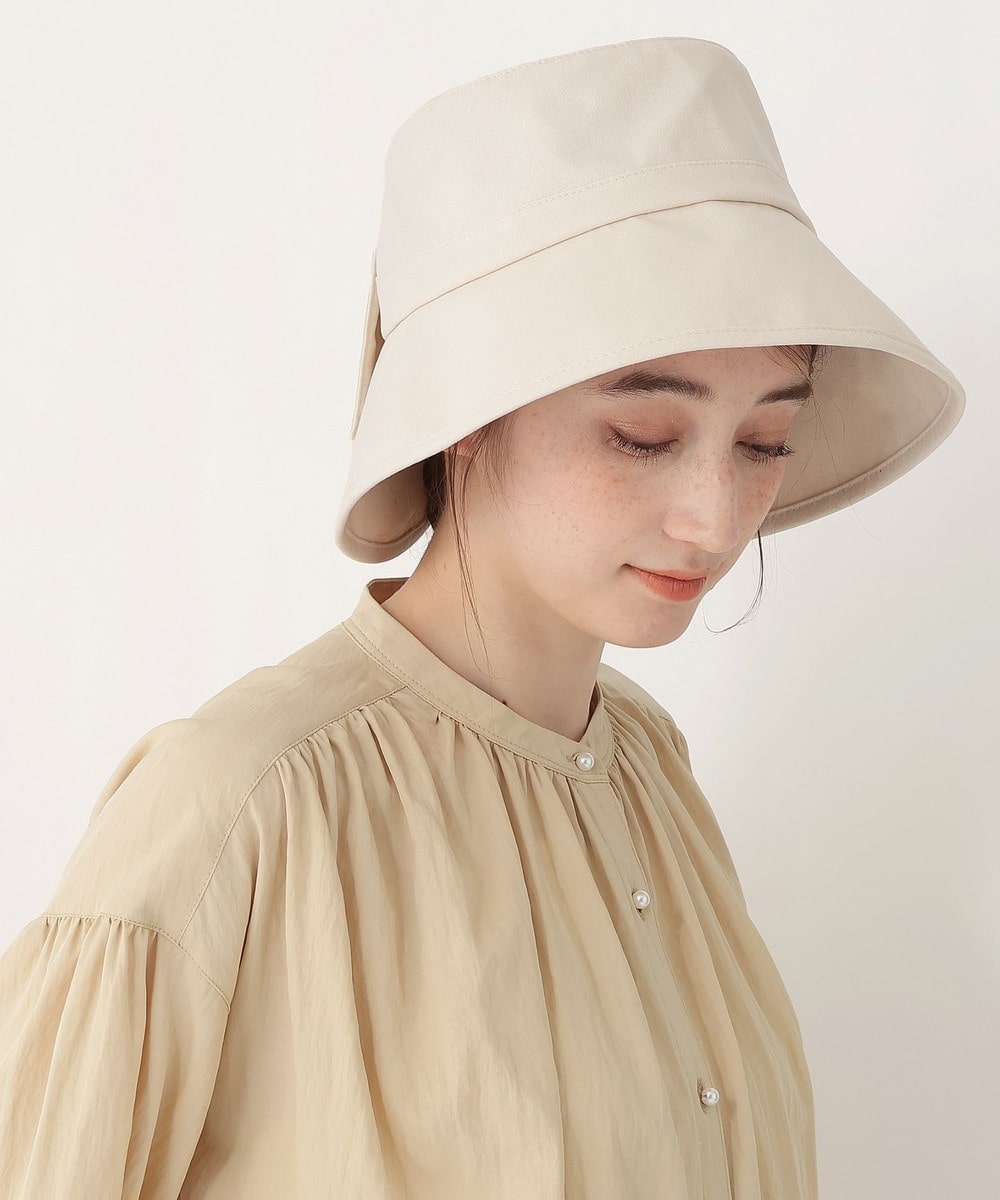帽子 【UVカット 洗える】バックカットリボンハット