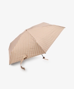 遮光率100% UVカット率100%生地使用 給水ポーチ付きストライプ晴雨兼用折りたたみ傘 日傘