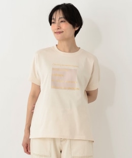箔プリントフレンチスリーブTシャツ