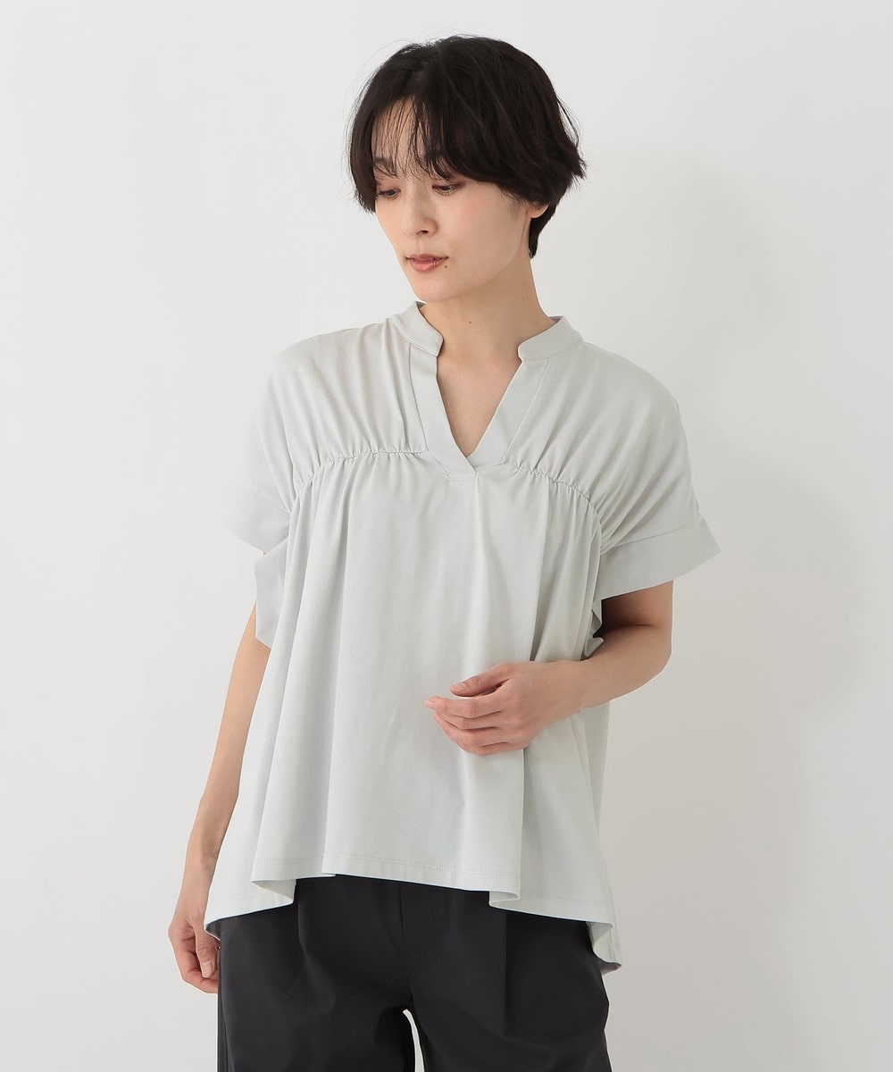 Tシャツ・カットソー 【接触冷感】シャーリングスキッパープルオーバー