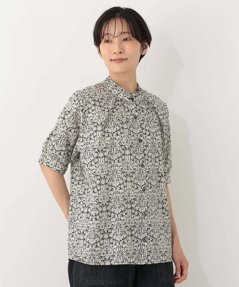 シャツ・ブラウス 【オンラインストア・一部店舗限定】前後2WAYフリルカラーブラウス/リバティプリント